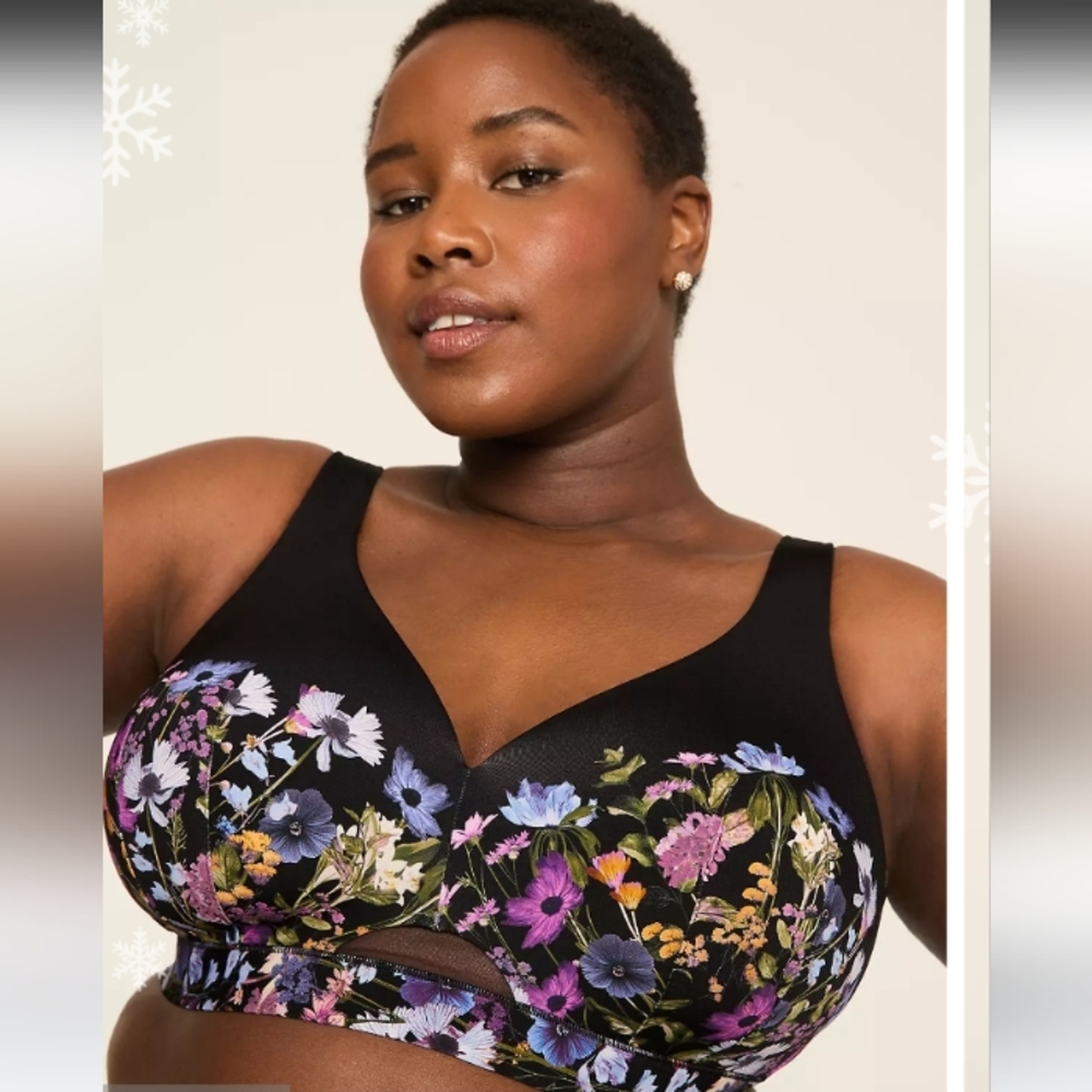 Cacique Comfort Bliss Lightly Lined No Wire Floral Bra